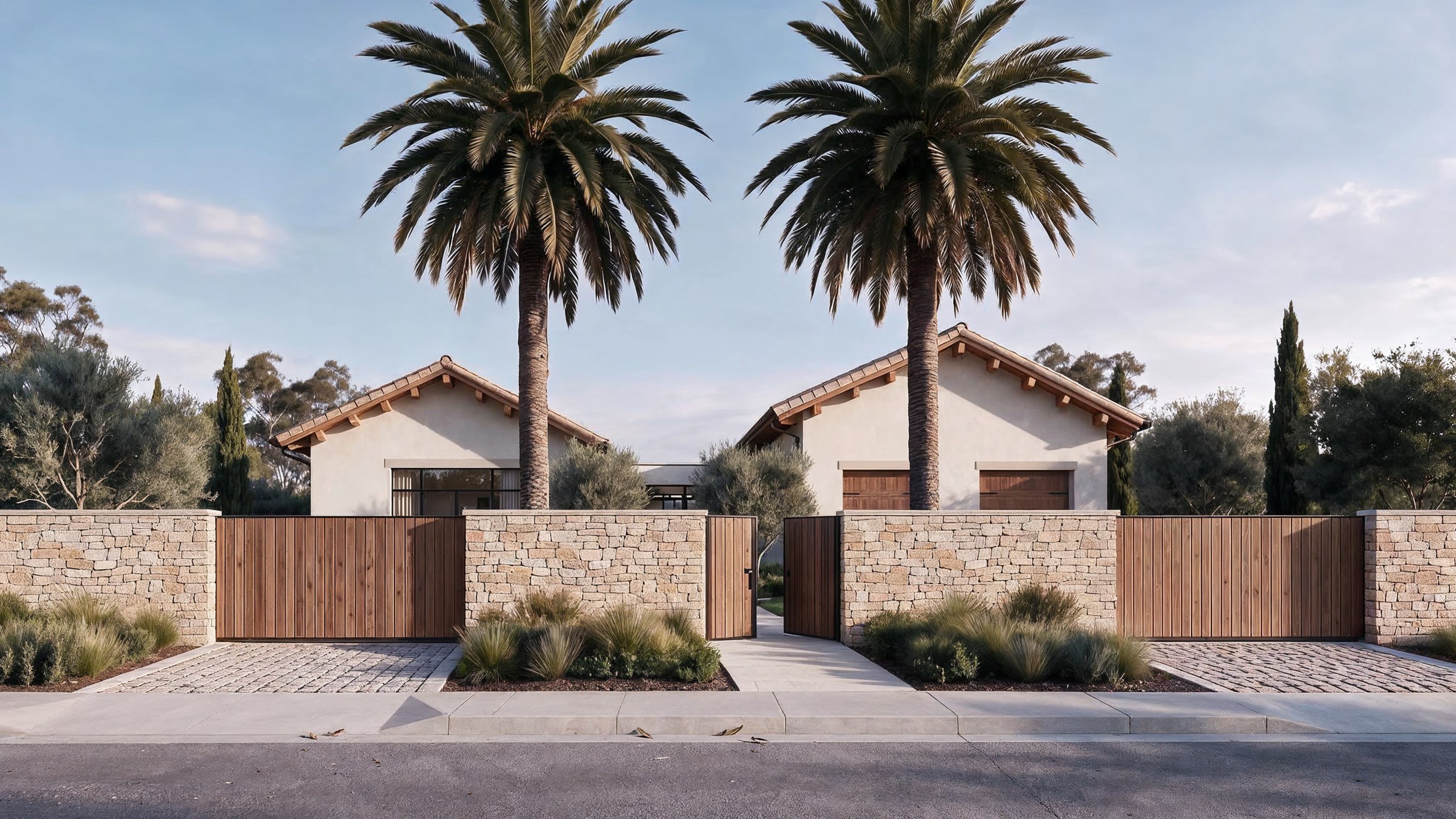 Street elevation of Encino Residence